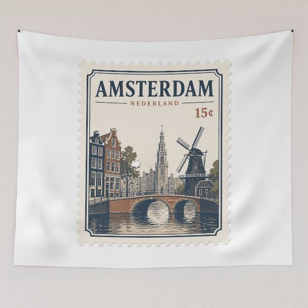 Artikelvorschau, Amsterdam Minimalist Stamp Vintage City Design entworfen und verkauft von ustylelab.