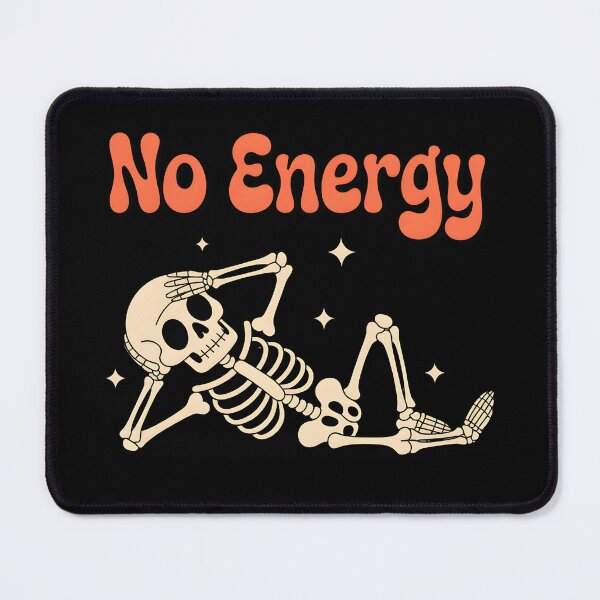 Item preview, No Energy Skeleton Shirt, Lazy Skeleton Aesthetic Tee, Funny Introvert Halloween Shirt, Tired Mood Graphic Tee, Spooky Chill Vibes Skeleton Design designed and sold by Raw Tigers.