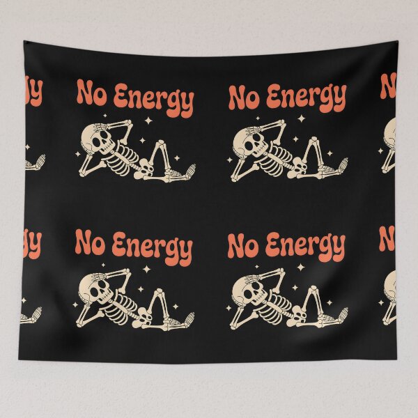 Item preview, No Energy Skeleton Shirt, Lazy Skeleton Aesthetic Tee, Funny Introvert Halloween Shirt, Tired Mood Graphic Tee, Spooky Chill Vibes Skeleton Design designed and sold by Raw Tigers.