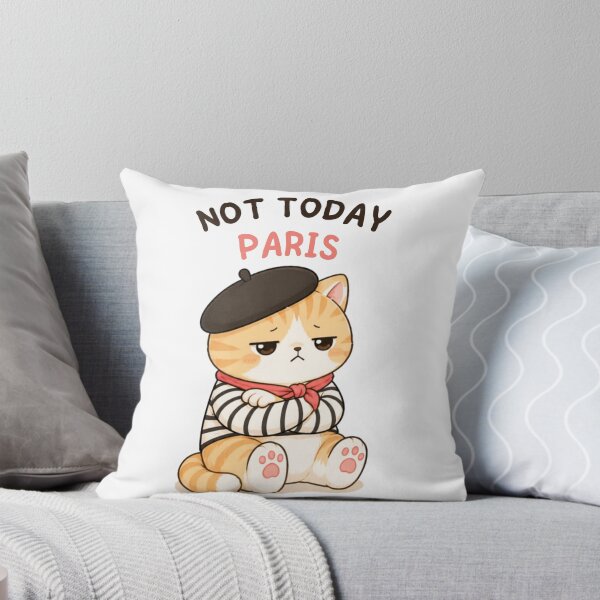 Item preview, Not Today Paris Cat | Cute Kawaii Aesthetic | Funny Introvert Travel Mood Design designed and sold by The Mood Index.