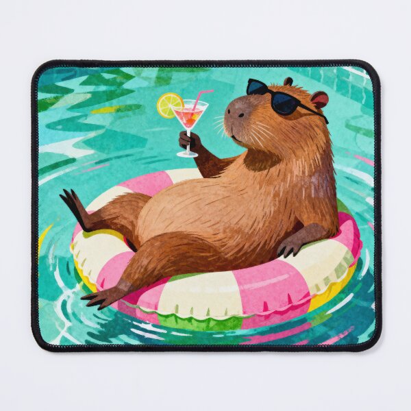 Item preview, Capybara in a Swimming Pool designed and sold by MyCozyCorner24.
