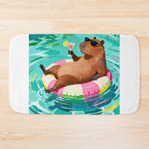Item preview, Capybara in a Swimming Pool designed and sold by MyCozyCorner24.