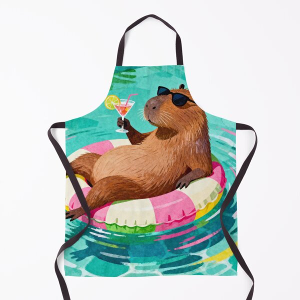 Item preview, Capybara in a Swimming Pool designed and sold by MyCozyCorner24.