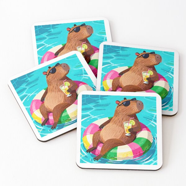 Item preview, Capybara in a Swimming Pool designed and sold by MyCozyCorner24.
