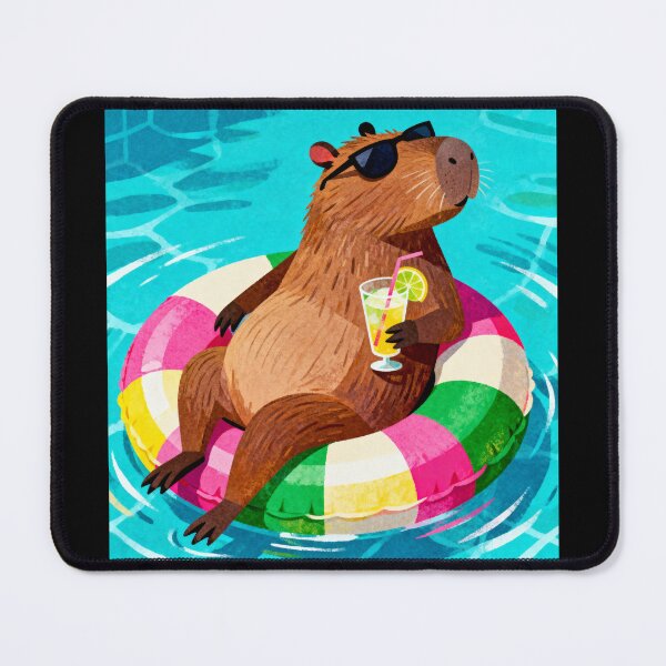 Item preview, Capybara in a Swimming Pool designed and sold by MyCozyCorner24.
