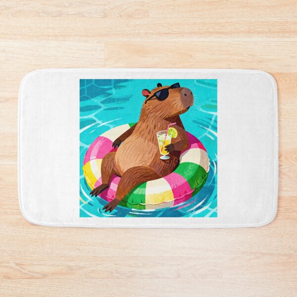 Item preview, Capybara in a Swimming Pool designed and sold by MyCozyCorner24.