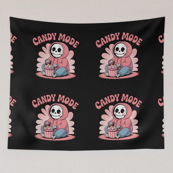 Item preview, Candy Mode Skeleton with Candy Bucket – Cute Pastel Halloween Cozy Design designed and sold by Raw Tigers.