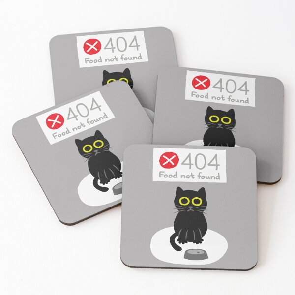Item preview, 404 Food Not Found - Sad Hungry Cat Error designed and sold by fishdesigns.