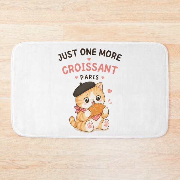 Artikelvorschau, Nur noch eine Croissant-Katze | Niedliche Kawaii-Ästhetik | Lustiges Design für Pariser Feinschmecker entworfen und verkauft von The Mood Index.