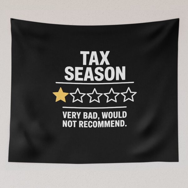 Item preview, Tax Season One Star Very Bad Would Not Recommend Funny Tax Joke designed and sold by Say It With Ink.