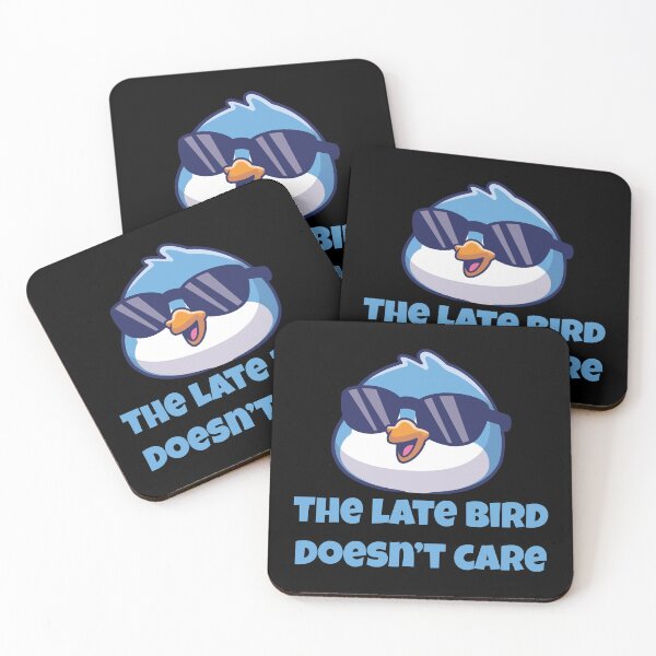 Item preview, The Late Bird Doesn’t Care – Funny Lazy Bird Pun Illustration, Cool Sunglasses Bird Humor Design designed and sold by WordPlayStudio.