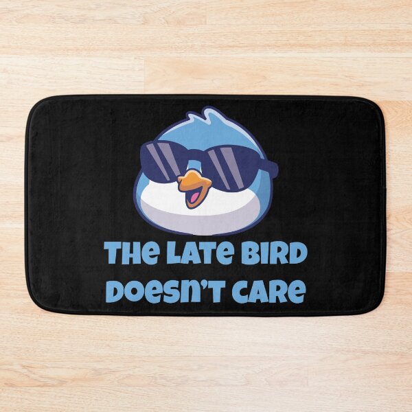 Item preview, The Late Bird Doesn’t Care – Funny Lazy Bird Pun Illustration, Cool Sunglasses Bird Humor Design designed and sold by WordPlayStudio.