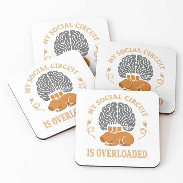 Item preview, Social Circuit Overloaded - Retro Capybara & Brain Tech Introvert Design designed and sold by designerr23 ⭐⭐⭐⭐⭐.