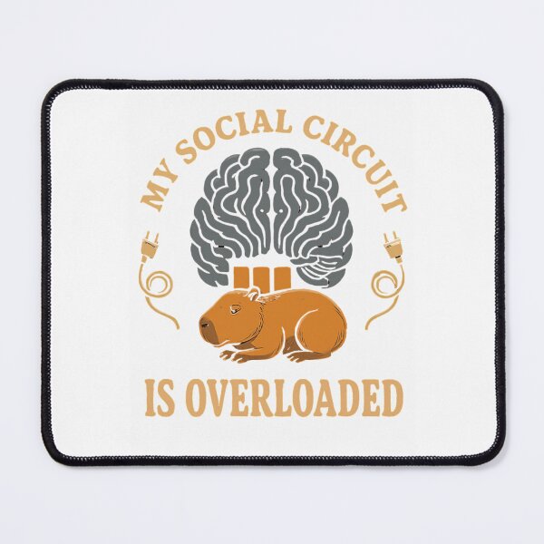Item preview, Social Circuit Overloaded - Retro Capybara & Brain Tech Introvert Design designed and sold by designerr23 ⭐⭐⭐⭐⭐.