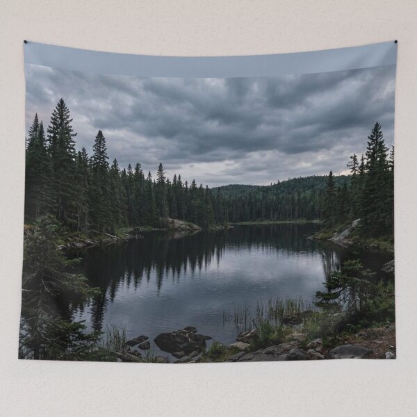 Item preview, Dark lake surrounded by pine trees designed and sold by Malisa345.