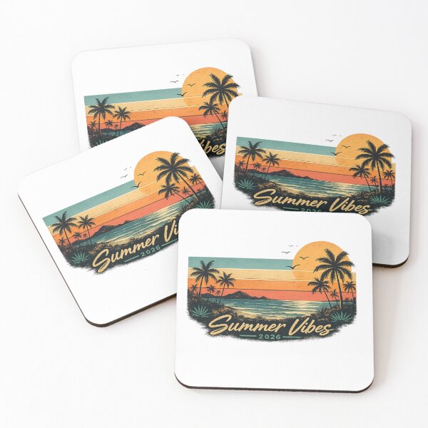 Item preview, Summer Vibes 2026 Retro Tropical Sunset Beach Design designed and sold by afr-saad.