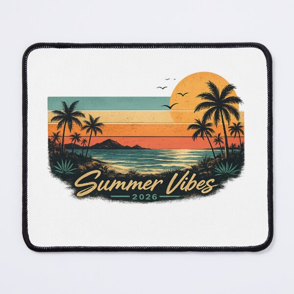 Item preview, Summer Vibes 2026 Retro Tropical Sunset Beach Design designed and sold by afr-saad.