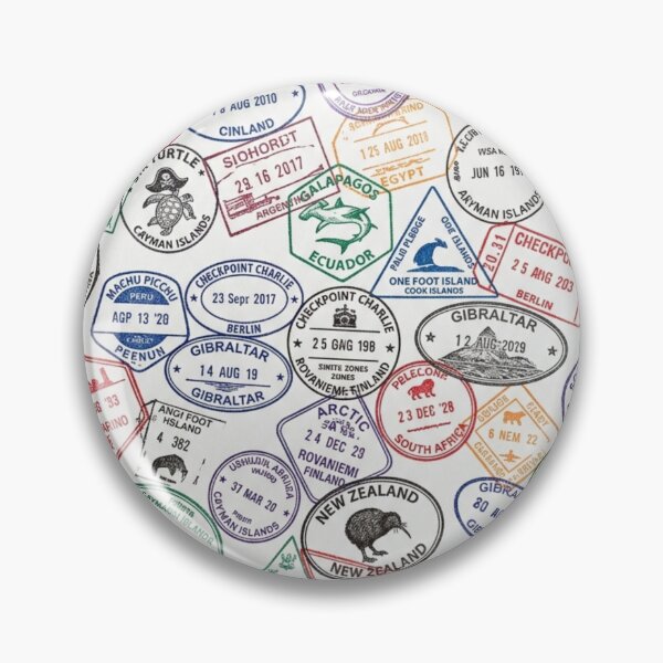 Item preview, Wanderlust Passport Stamps - World Traveler Pattern designed and sold by Cassia Leandra.