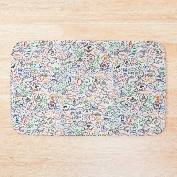 Item preview, Wanderlust Passport Stamps - World Traveler Pattern designed and sold by Cassia Leandra.