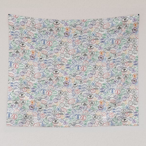 Item preview, Wanderlust Passport Stamps - World Traveler Pattern designed and sold by Cassia Leandra.