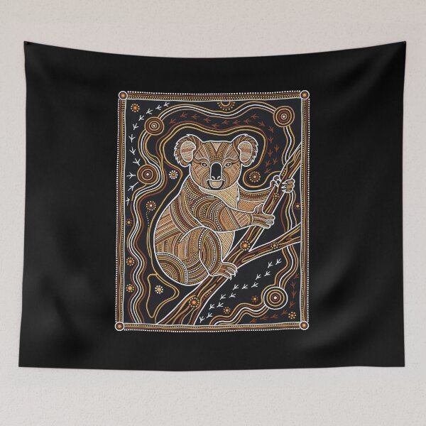 Item preview, Ochre & Ash: Koala (Phascolarctos cinereus) Aboriginal Dot Art designed and sold by FreiherrPK.