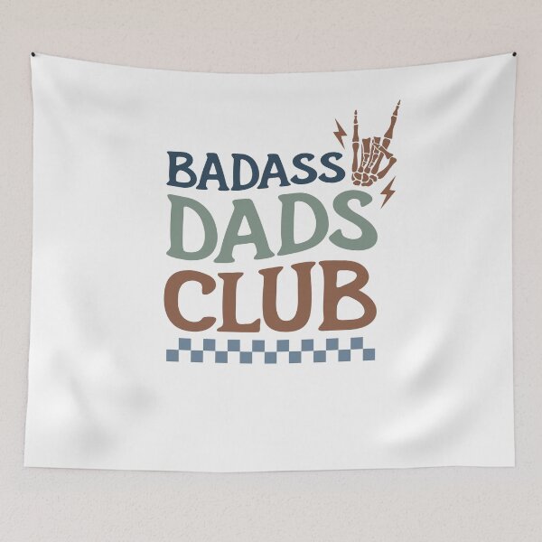 Item preview, Badass Dads Club Retro Rock Hand designed and sold by krystalRomanart.