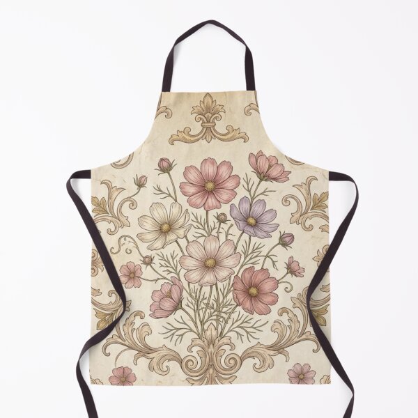 Item preview, Cosmos Flowers Vintage Damask Floral Aesthetic designed and sold by MAGICKEY2024.