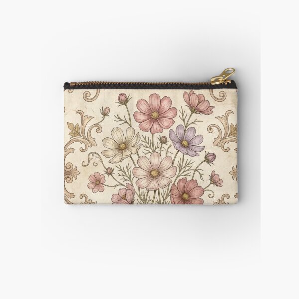 Item preview, Cosmos Flowers Vintage Damask Floral Aesthetic designed and sold by MAGICKEY2024.