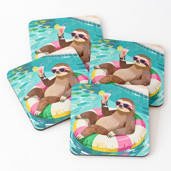 Item preview, Sloth in a Swimming Pool designed and sold by MyCozyCorner24.