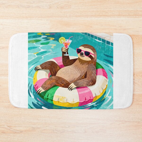Item preview, Sloth in a Swimming Pool designed and sold by MyCozyCorner24.