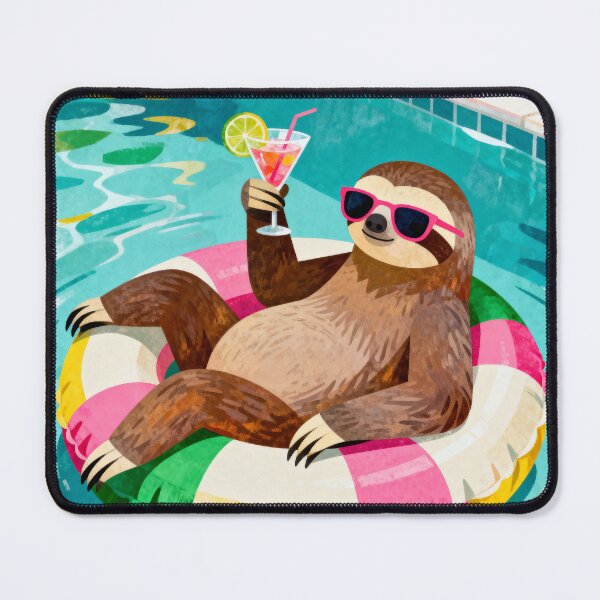 Item preview, Sloth in a Swimming Pool designed and sold by MyCozyCorner24.