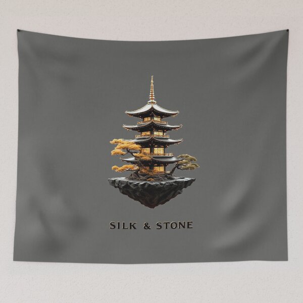 Item preview, Silk & Stone - Zen Sanctuary – Pagoda & Obsidian Bonsai High-End 3D_ Edition_01 designed and sold by Shift-Bloom.