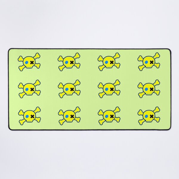 Item preview, Neon Yellow Emo Punk Cartoon Skull Crossbones designed and sold by MIMIWIWI.