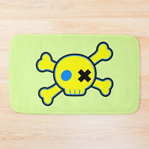 Item preview, Neon Yellow Emo Punk Cartoon Skull Crossbones designed and sold by MIMIWIWI.