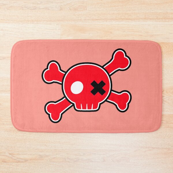 Item preview, Neon Red Emo Punk Cartoon Skull Crossbones designed and sold by MIMIWIWI.