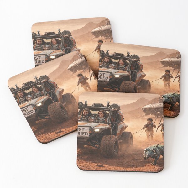 Item preview, Newlyweds Driving Across the Red Planet designed and sold by SkirtOnTheMoon.