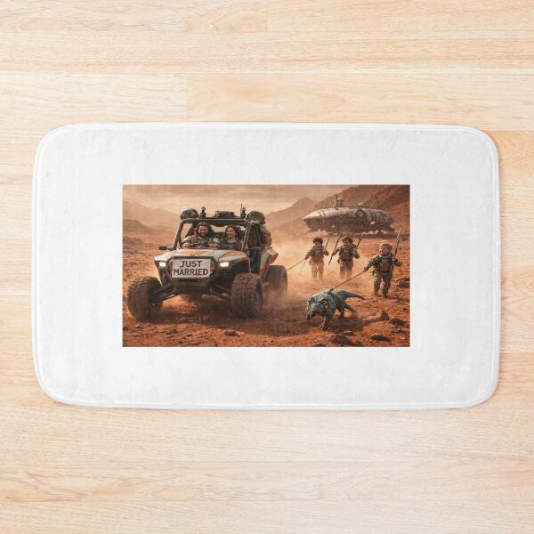 Item preview, Newlyweds Driving Across the Red Planet designed and sold by SkirtOnTheMoon.