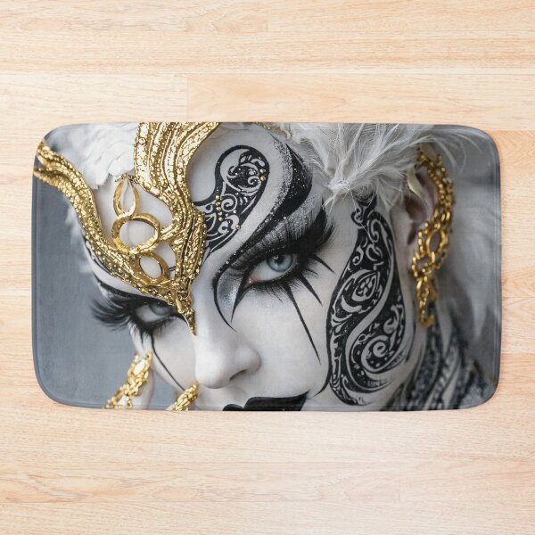 Item preview, White and Gold Venetian Masquerade Portrait – Luxury Gothic Fantasy Art designed and sold by Kaleidoscope Print.