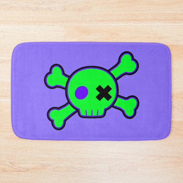 Item preview, Neon Green Emo Punk Cartoon Skull Crossbones designed and sold by MIMIWIWI.