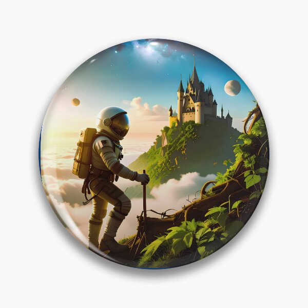 Item preview, Astronaut and castle on another planet designed and sold by Creative Visualize.