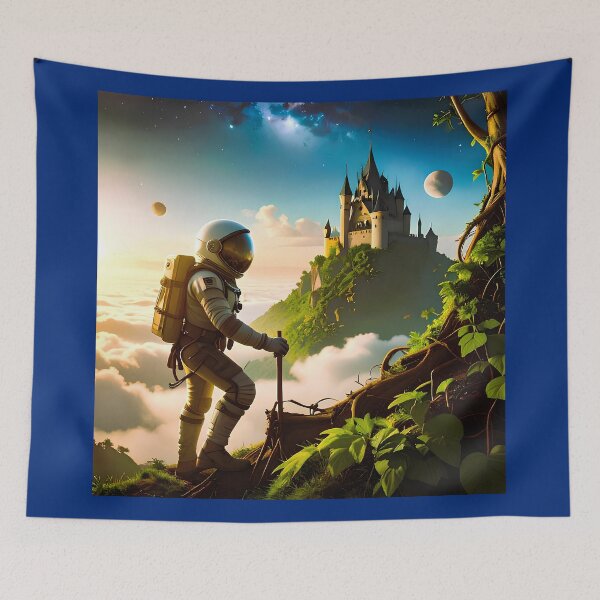 Item preview, Astronaut and castle on another planet designed and sold by Creative Visualize.