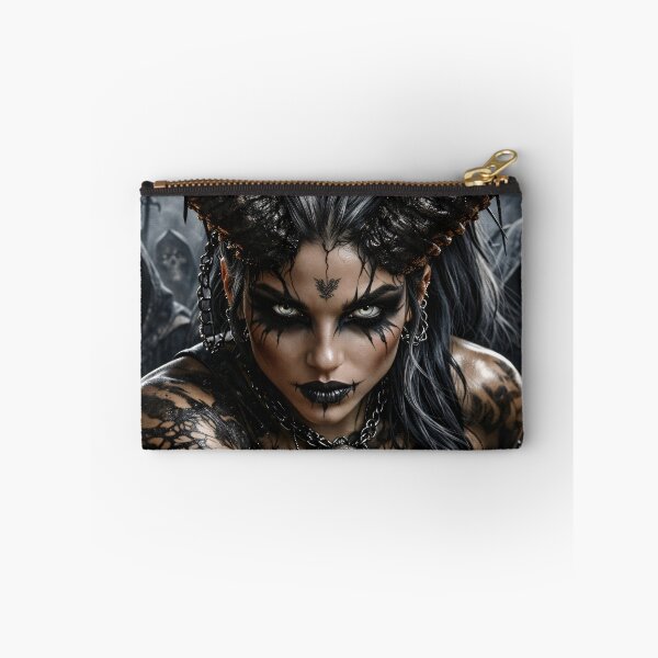 Item preview, Dark Demon Queen Portrait with Horns – Gothic Fantasy Warrior Wall Art designed and sold by Kaleidoscope Print.