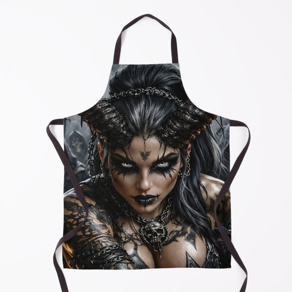 Item preview, Dark Demon Queen Portrait with Horns – Gothic Fantasy Warrior Wall Art designed and sold by Kaleidoscope Print.