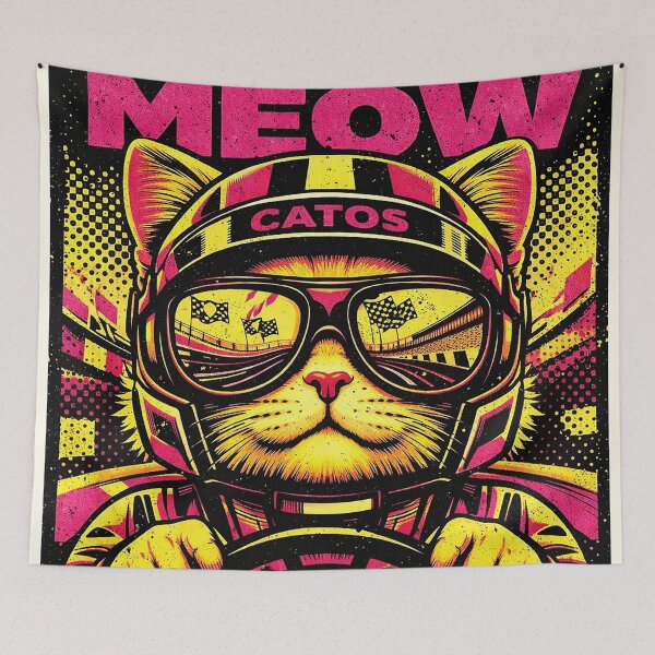 Item preview, Retro Race Day: Neon Speedster designed and sold by CataosMeow.