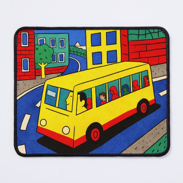 Item preview, Colorful Bus Ride Drawing designed and sold by veltriquee.