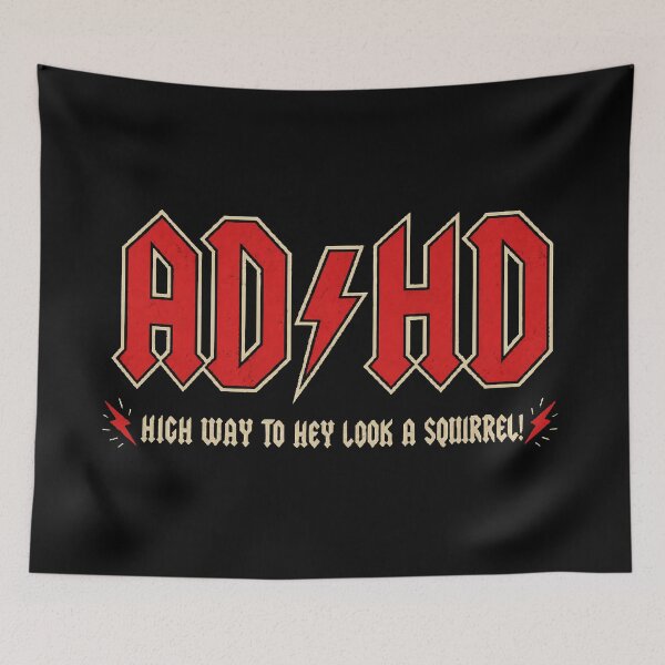 Item preview, ADHD Rock Parody Design – AD/HD Highway to Hey Look a Squirrel Funny Neurodivergent Gift designed and sold by LoFi-OG.