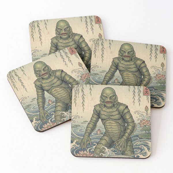Item preview, Ukiyo-e Swamp Monster Japanese Woodblock Vintage Horror designed and sold by Vandy Fullam.