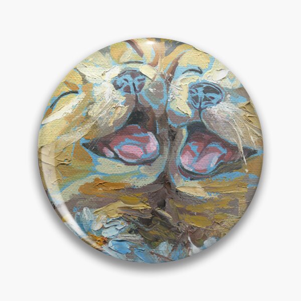 Item preview, Happy Dogs Joyful Textured Oil Painting Art designed and sold by AlisaArtDecor.