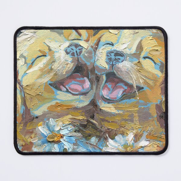 Item preview, Happy Dogs Joyful Textured Oil Painting Art designed and sold by AlisaArtDecor.