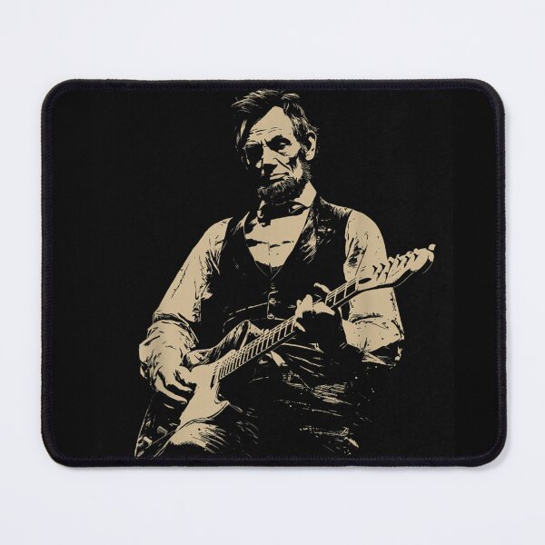 Artikelvorschau, Abraham Lincoln, der Rockstar | Lustiger historischer E-Gitarrist entworfen und verkauft von Alluka Brand.